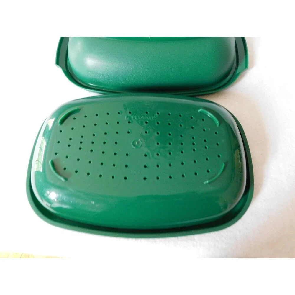 Tupperware 3 Piece Steamer - Green & White
